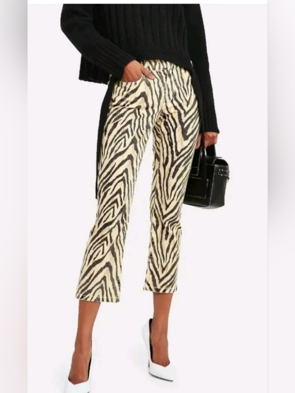 Current Elliott The Ruby Crop Zebra Print Jean